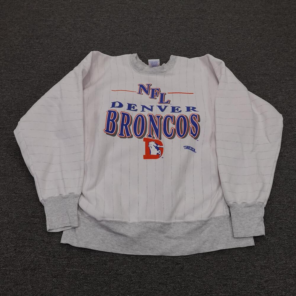 Vintage Denver Broncos Sweatshirt Mens XL Gray NFL Football Trench USA Made